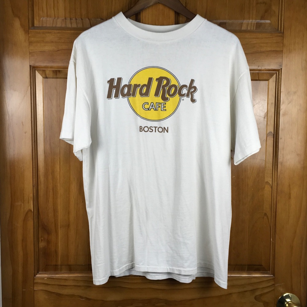 Vintage Hard Rock Cafe Boston T Shirt Mens XL 90s Americana Streetwear Music
